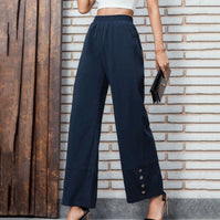 Damen Weite Culotte mit modischen Knopfdetails WW
