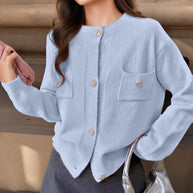 Damen Strickjacke mit eleganten Knopfdetails und praktischen Taschen WW