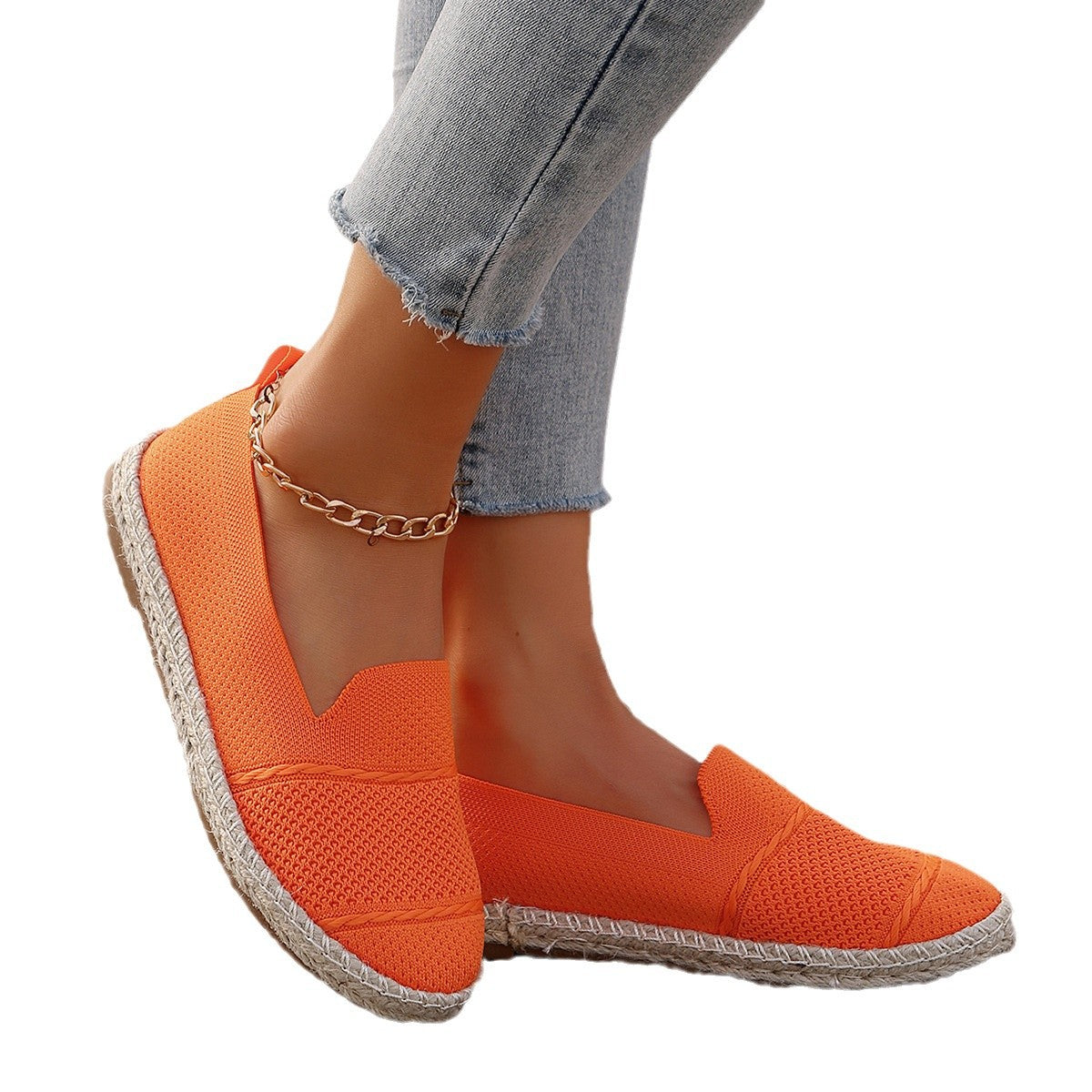 Damen Atmungsaktive Slipper-Espadrilles mit Jute-Details WW
