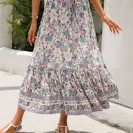 Damen Sommer-Rock mit floralen Mustern und voluminösem Saum WW