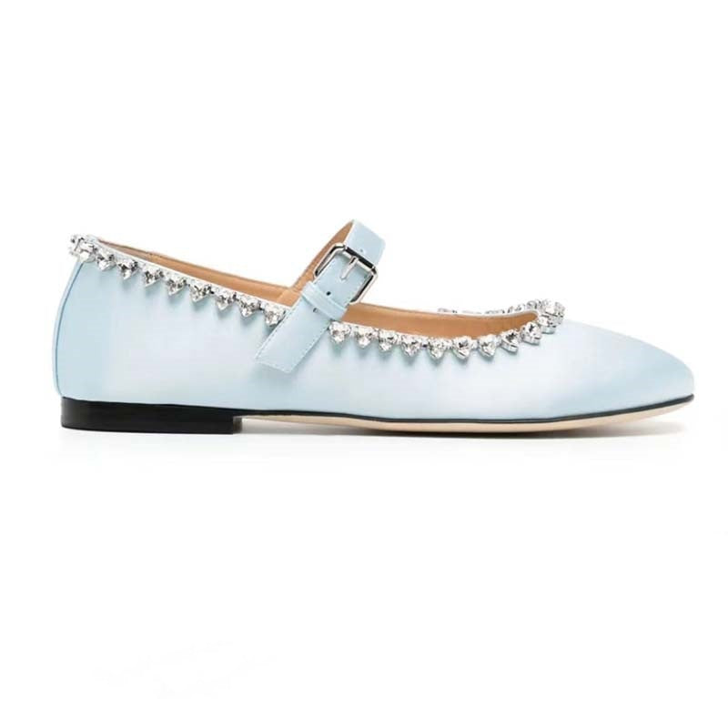 Damen verzierte Mary Jane Ballerinas mit Strassbesatz WW