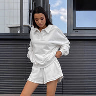 Damen sportliches Poloshirt und kurze Hose Set WW