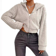 Damen Rotationsjacke aus kuscheligen Fleece mit Hohem Kragen WW