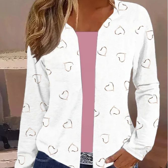 Damen Freizeitjacke mit floralem Druck und sportlichem Reißverschluss WW