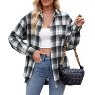 Damen Karierte Oversized Hemdbluse WW