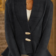 Damen Strickjacke mit asymmetrischem Schnitt und dekorativen Knöpfen WW