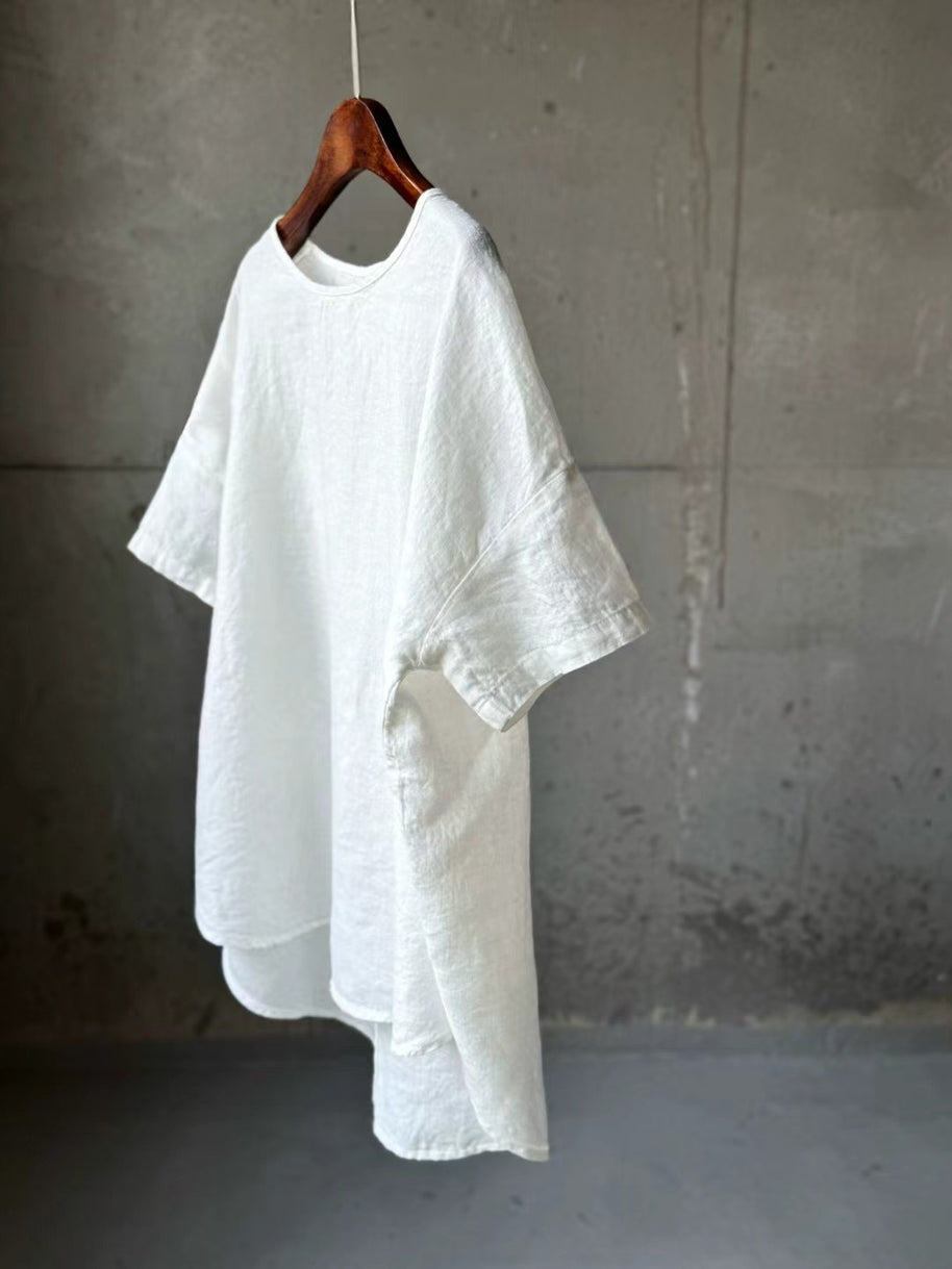 Damen Relaxed Fit Leinen T-Shirt WW