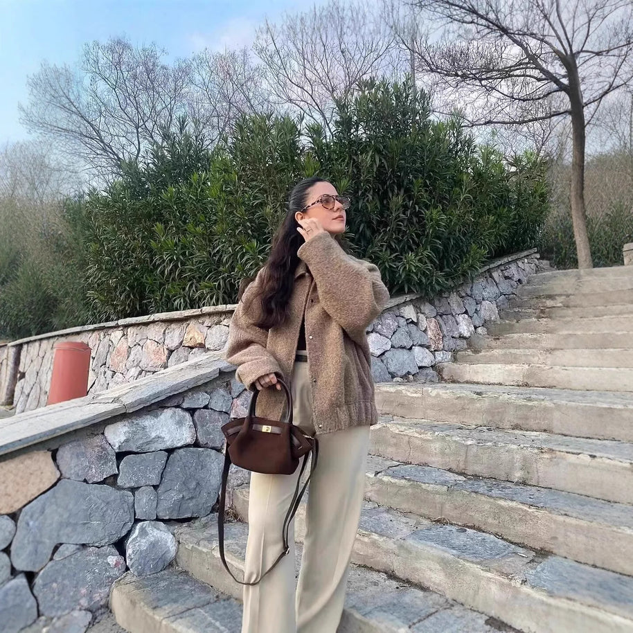 Damen strapazierfähige und kuschelige Teddyjacke mit elastischem Bund WW