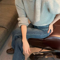 Damen Strickpullover mit verspieltem Kragen und modernem Rippdesign WW