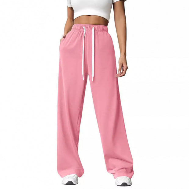 Damen Bequeme und lässige Freizeithose mit weitem Schnitt und elastischem Bund WW