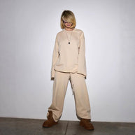 Damen Bequemer und stylischer Oversize Sweat-Anzug mit elastischem Bund WW