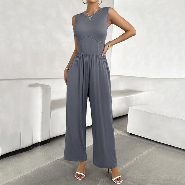 Damen eleganter Jumpsuit mit weitem Schnitt und figurschmeichelndem Design WW
