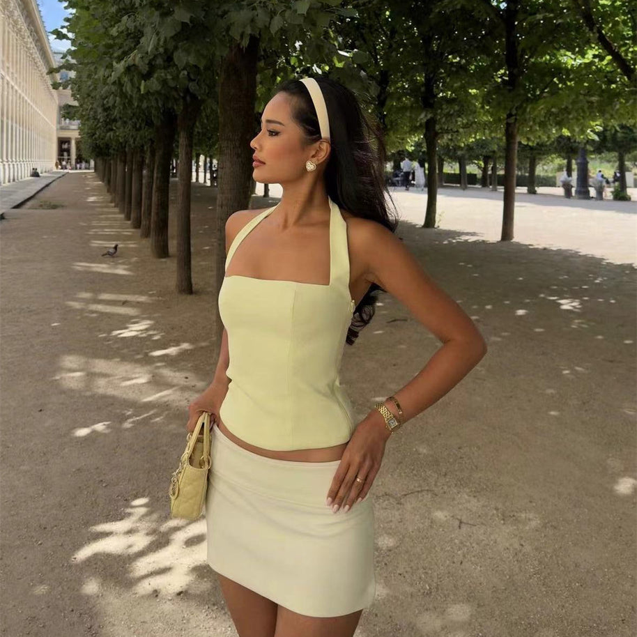 Damen Stilvolles Neckholder-Top mit figurbetontem Schnitt und elegantem Design WW