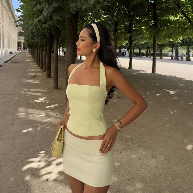 Damen Stilvolles Neckholder-Top mit figurbetontem Schnitt und elegantem Design WW