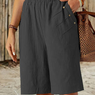 Damen lockere Sommer-Shorts mit elastischem Bund und praktischen Seitentaschen WW