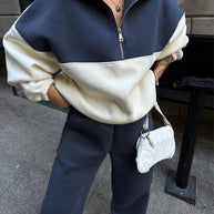 Damen Relaxed-Fit Sweatshirt und komfortable Sporthose Set WW