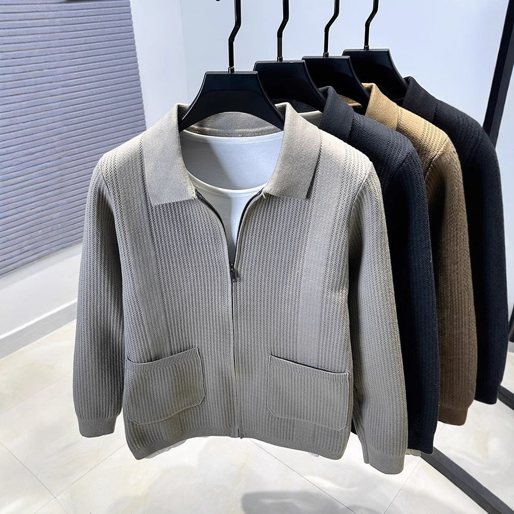 Damen Pullover mit strukturiertem Reißverschluss und klassischem Kragen WW