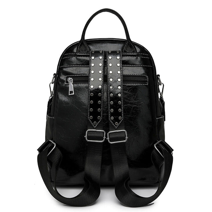 W&W Mode | Rucksack - Silber - Hochwertiges Leder mit Polyester-Futter
