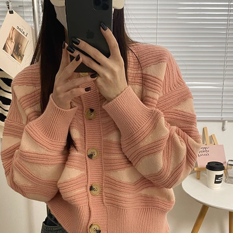 Damen Strickjacke im trendigen Streifenlook WW