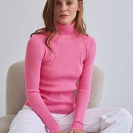 Damen Rollkragenpullover mit geripptem Design und lässigem Schnitt WW
