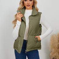 Damen Weste mit hohem Kragen und praktischen Taschen WW