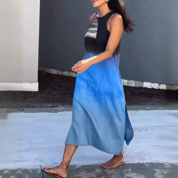 Damen ärmelloses Maxikleid mit sanftem Farbverlauf WW