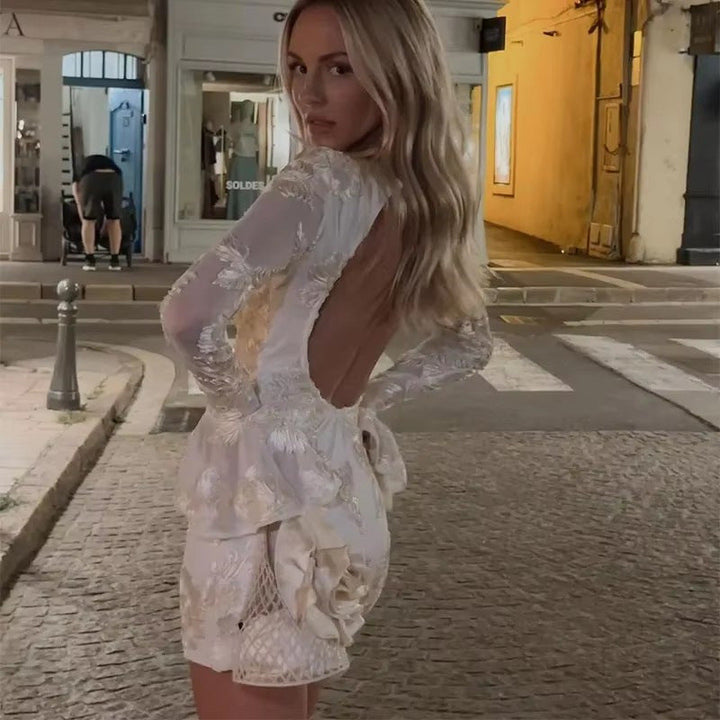 Damen Elegantes und florales Chiffonoberteil mit langen Ärmeln W&W Mode