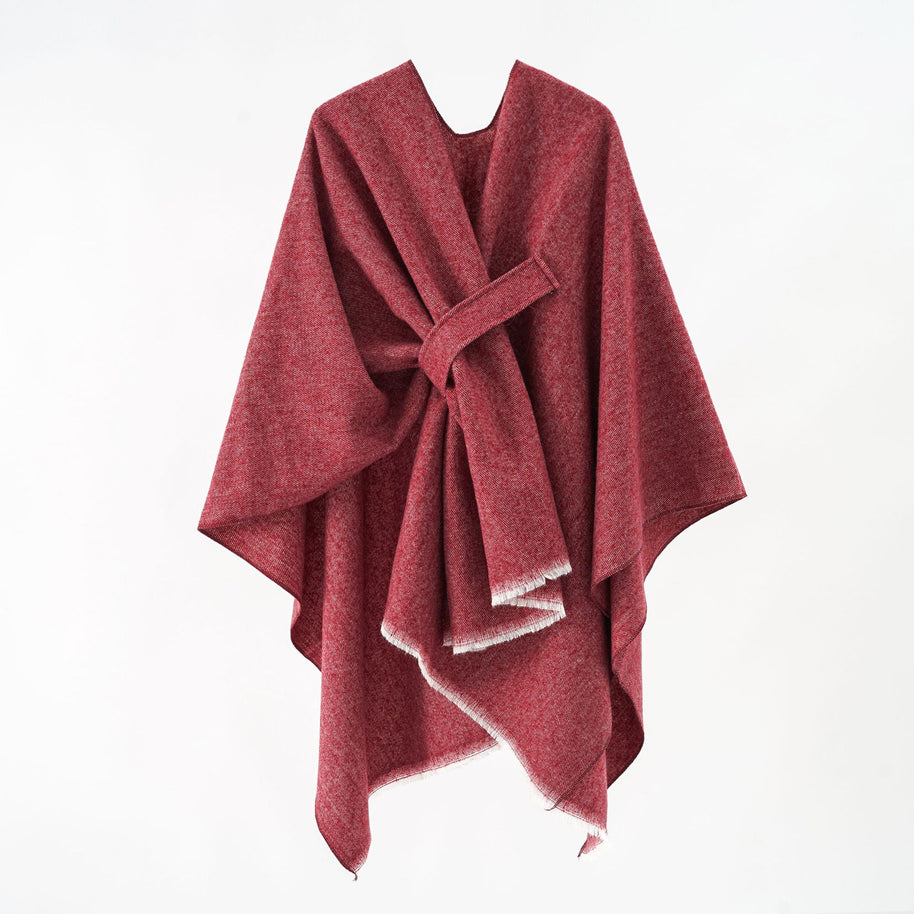 Damen Luxuriöser Oversize Poncho aus hochwertigem Mischgewebe WW