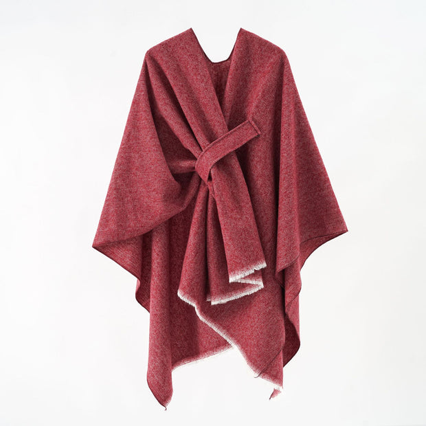 Damen Luxuriöser Oversize Poncho aus hochwertigem Mischgewebe WW