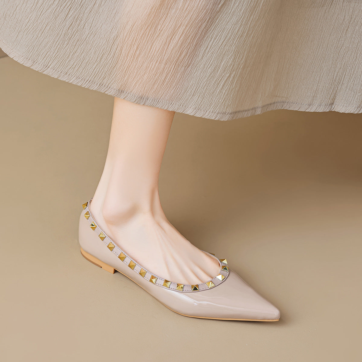 Damen Ballerinas mit Nietenverzierung WW