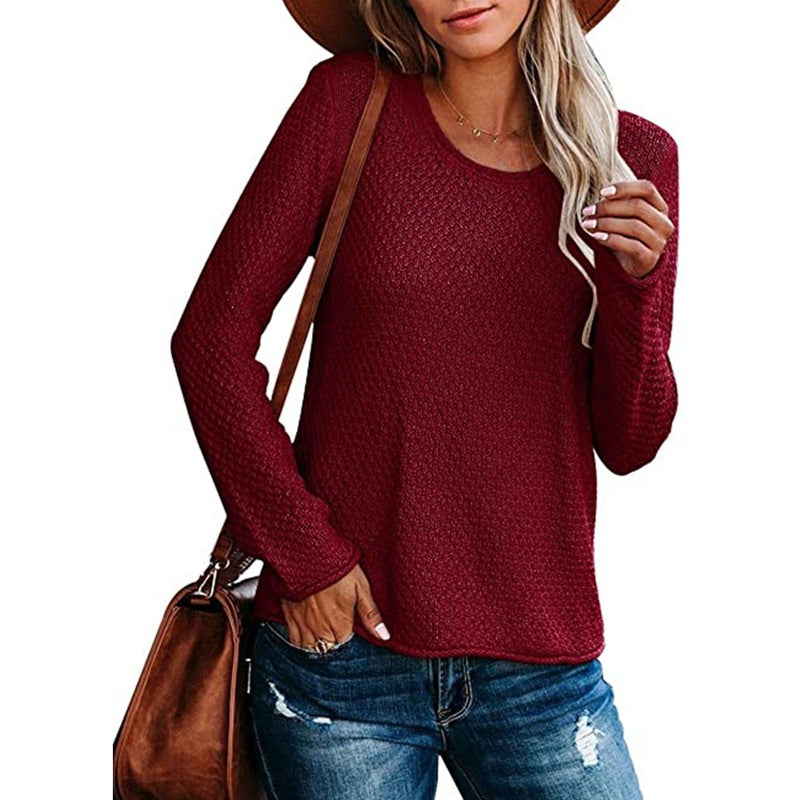 Damen Strickpullover mit strukturiertem Muster und lässigem Schnitt WW