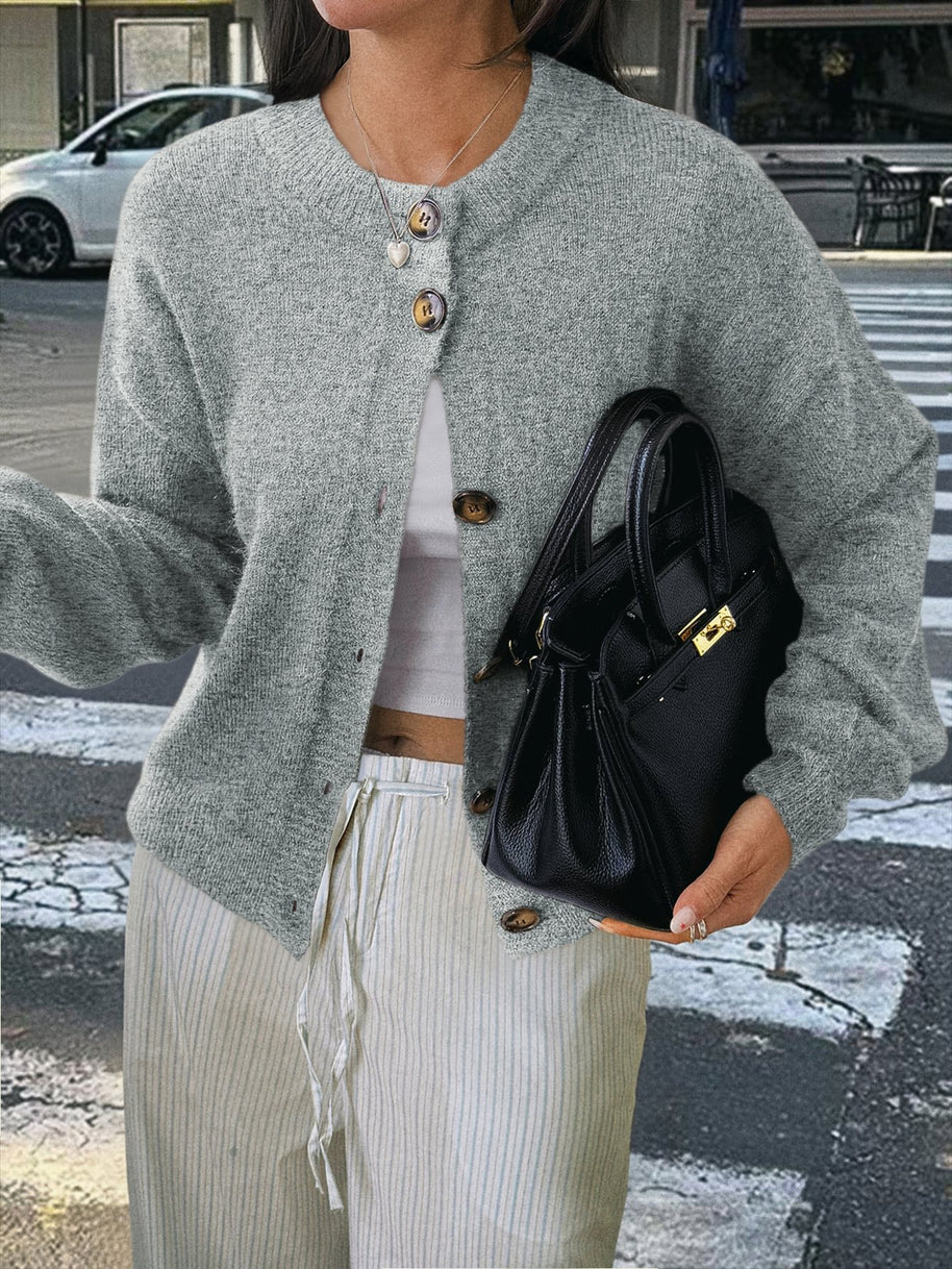 Damen Strickjacke mit Knopfdetails und lässigem Schnitt WW