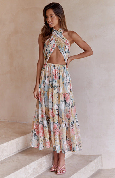 W&W Mode | Halter Bedrucktes Ärmelloses Halterkleid