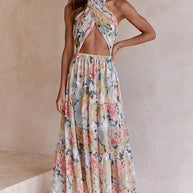 WW | Halter Bedrucktes Ärmelloses Halterkleid