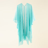 Damen transparenter Kaftan mit fransigen Kanten und elegantem Design WW