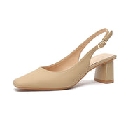 Damen Slingback Blockabsatz Pumps WW