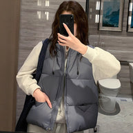 Damen Steppweste mit hohem Kragen und übergroßem Schnitt WW