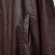 Damen modische Kunstlederjacke mit breiten Ärmeln und praktischen Taschen WW