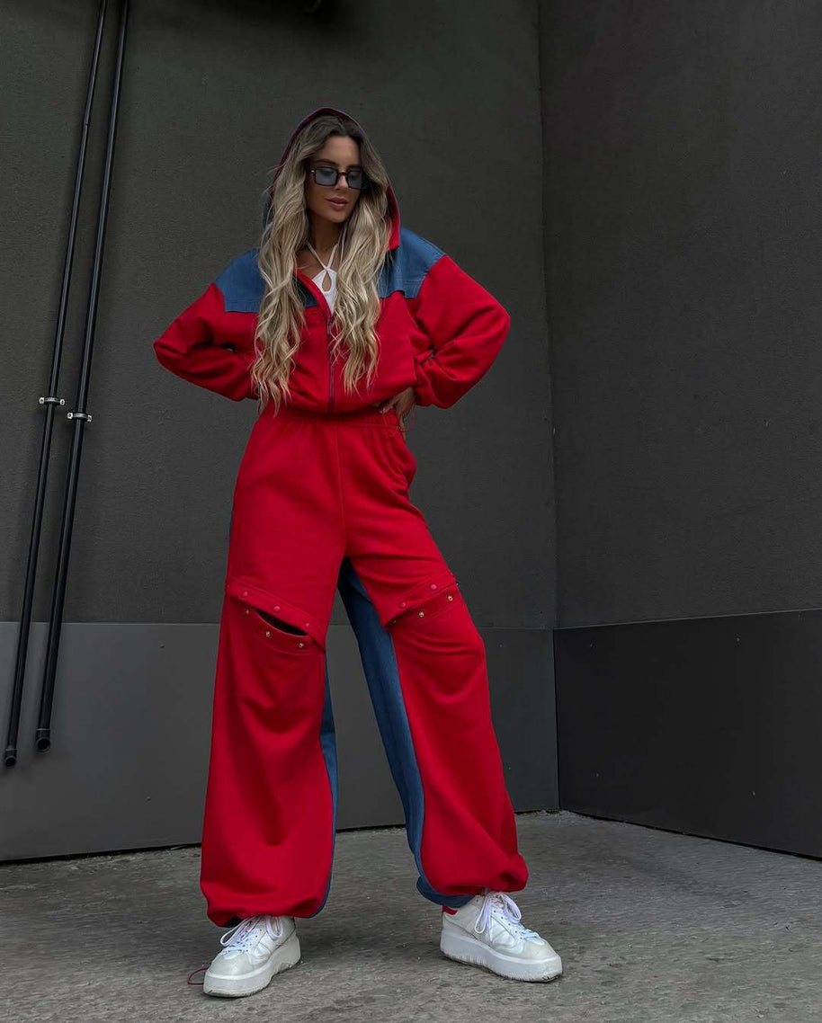 Damen Sportive Loungewear-Kombination mit funktionalen Details WW