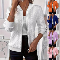 Damen Sportliche Strickjacke mit Kapuze WW