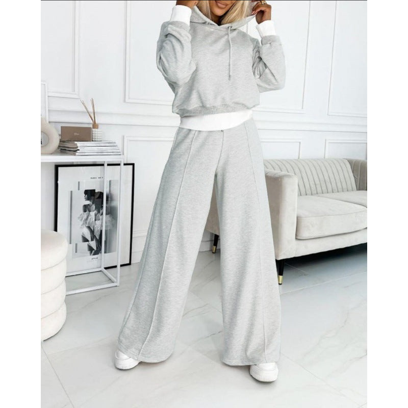 Damen Sportliches Lounge-Set mit weitem Schnitt und Kapuze WW