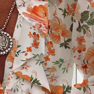 WW | Chiffon V-Ausschnitt Langarmshirt
