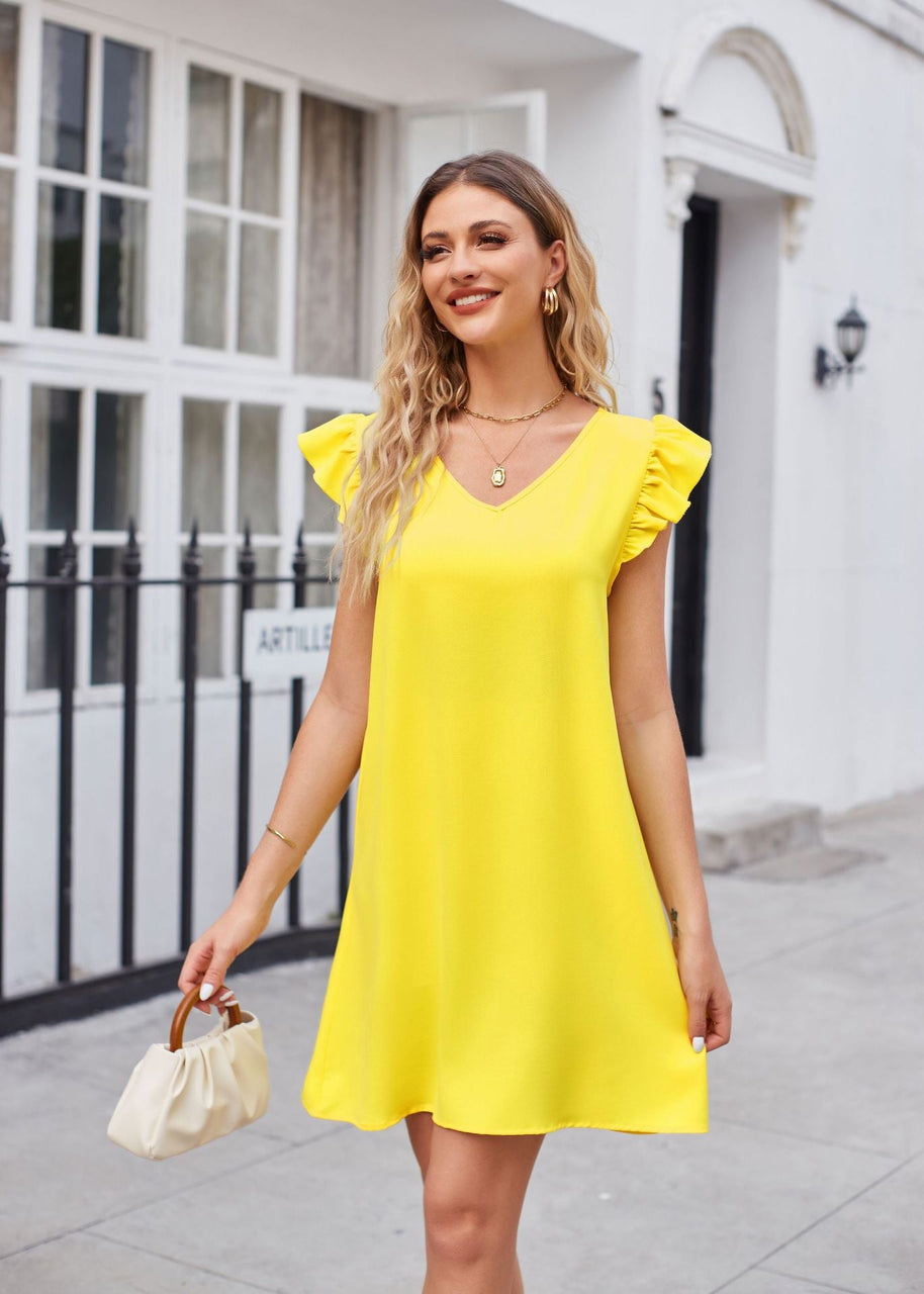 WW | Puffärmel Locker Bequem Modisch Kleid