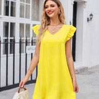 WW | Puffärmel Locker Bequem Modisch Kleid