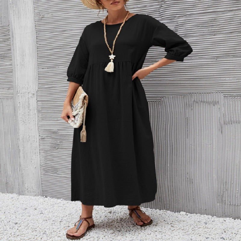 Damen Maxikleid mit lässigem Schnitt und voluminösen Ärmeln WW