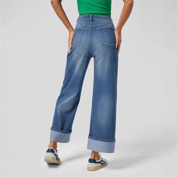 Damen Relaxed Fit Wide-Leg Jeans WW