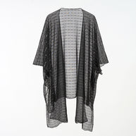 Damen Eleganter Kaftan-Überwurf mit fein gehäkeltem Design und asymmetrischen Kanten WW