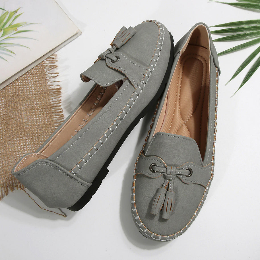 Damen bequeme Slipper mit dekorativem Bogen WW