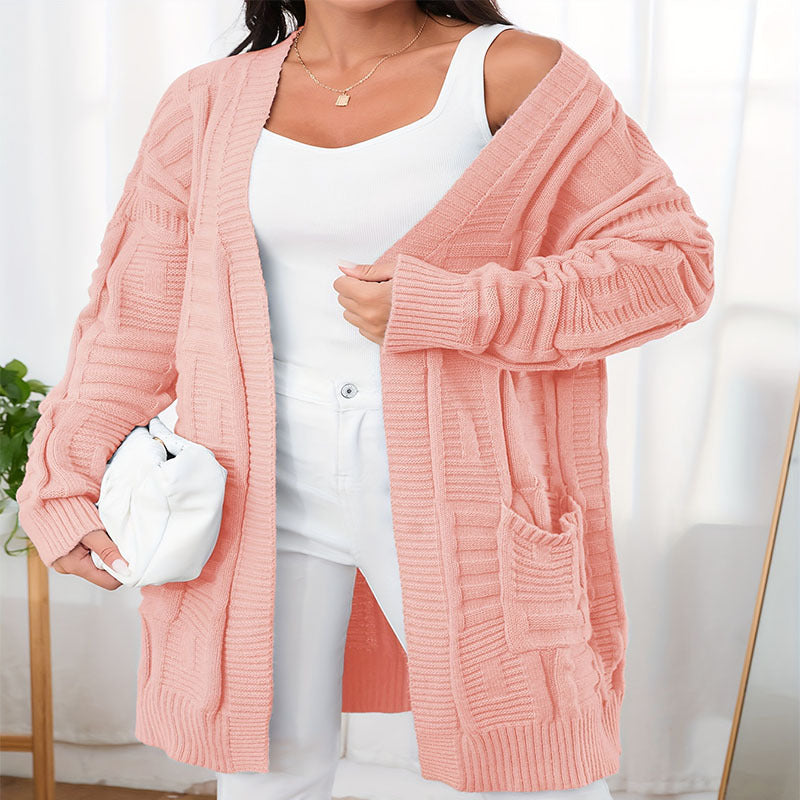 Damen Strickjacke mit strukturiertem Muster und praktischen Taschen WW