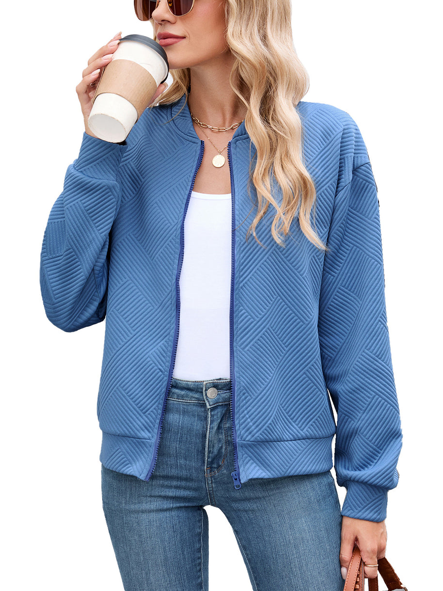 Damen Sportliche Bomberjacke mit strukturiertem Design WW